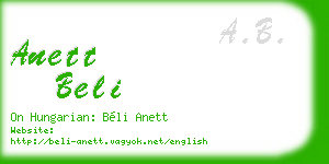 anett beli business card